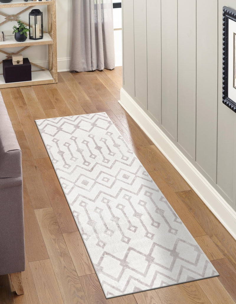 Marrakech Lattice Collection Area Rug - Essaouira (Pearl) Runner Pearl  lifestyle 33