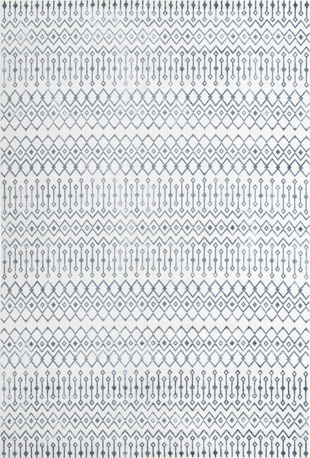 Marrakech Lattice Collection Area Rug - Essaouira (Coastal White)