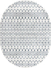 Marrakech Lattice Collection Area Rug - Essaouira (Coastal White) Oval Coastal White  lifestyle 3