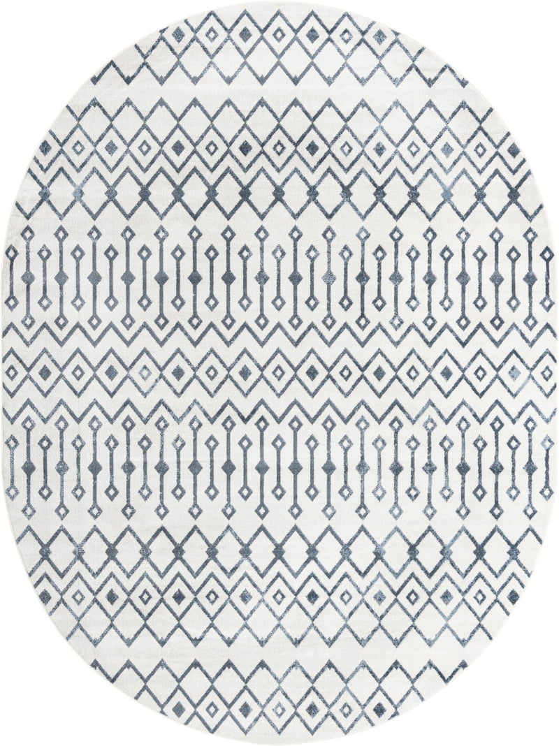 Marrakech Lattice Collection Area Rug - Essaouira (Coastal White) Oval Coastal White  lifestyle 3