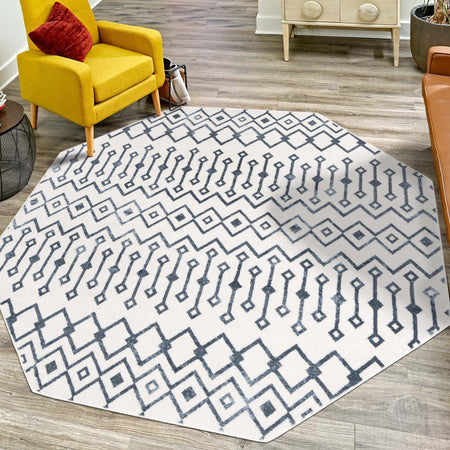 Marrakech Lattice Collection Area Rug - Essaouira (Coastal White)