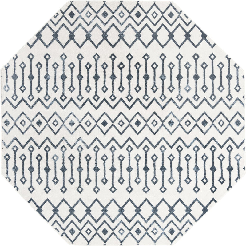 Marrakech Lattice Collection Area Rug - Essaouira (Coastal White) Octagon Coastal White  lifestyle 5