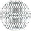 Marrakech Lattice Collection Area Rug - Essaouira (Coastal White) Round Coastal White  lifestyle 6