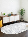 Marrakech Lattice Collection Area Rug - Essaouira (Coastal White) Oval Coastal White  lifestyle 13