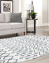 Marrakech Lattice Collection Area Rug - Essaouira (Coastal White)