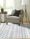 Marrakech Lattice Collection Area Rug - Essaouira (Coastal White) Oval Coastal White  lifestyle 31