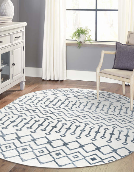 Marrakech Lattice Collection Area Rug - Essaouira (Coastal White)