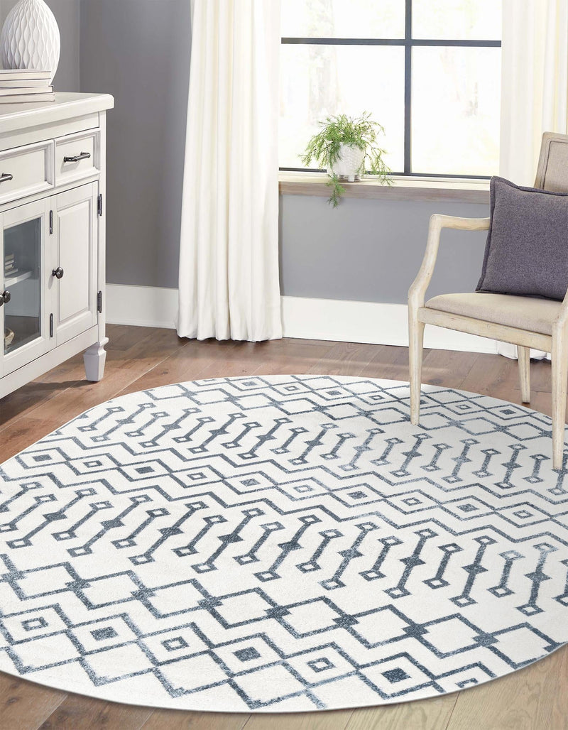 Marrakech Lattice Collection Area Rug - Essaouira (Coastal White) Oval Coastal White  lifestyle 37