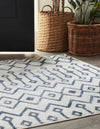 Marrakech Lattice Collection Area Rug - Essaouira (Coastal White) Square Coastal White  lifestyle 14