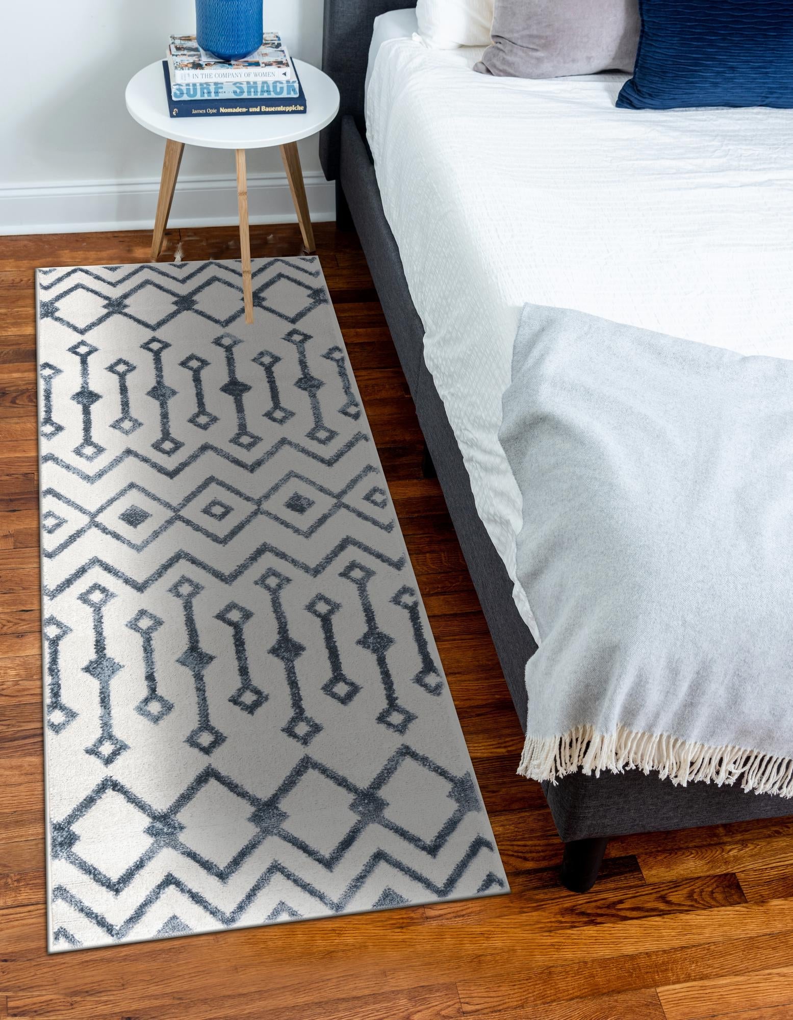 Marrakech Lattice Collection Area Rug - Essaouira (Coastal White)