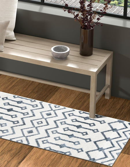 Marrakech Lattice Collection Area Rug - Essaouira (Coastal White)