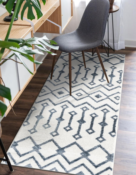 Marrakech Lattice Collection Area Rug - Essaouira (Coastal White)