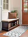 Marrakech Lattice Collection Area Rug - Essaouira (Coastal White) Runner Coastal White  lifestyle 23