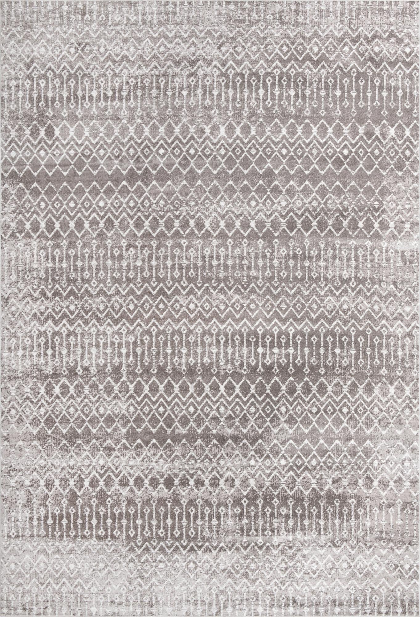 Marrakech Lattice Collection Area Rug - Essaouira (Stone Gray)