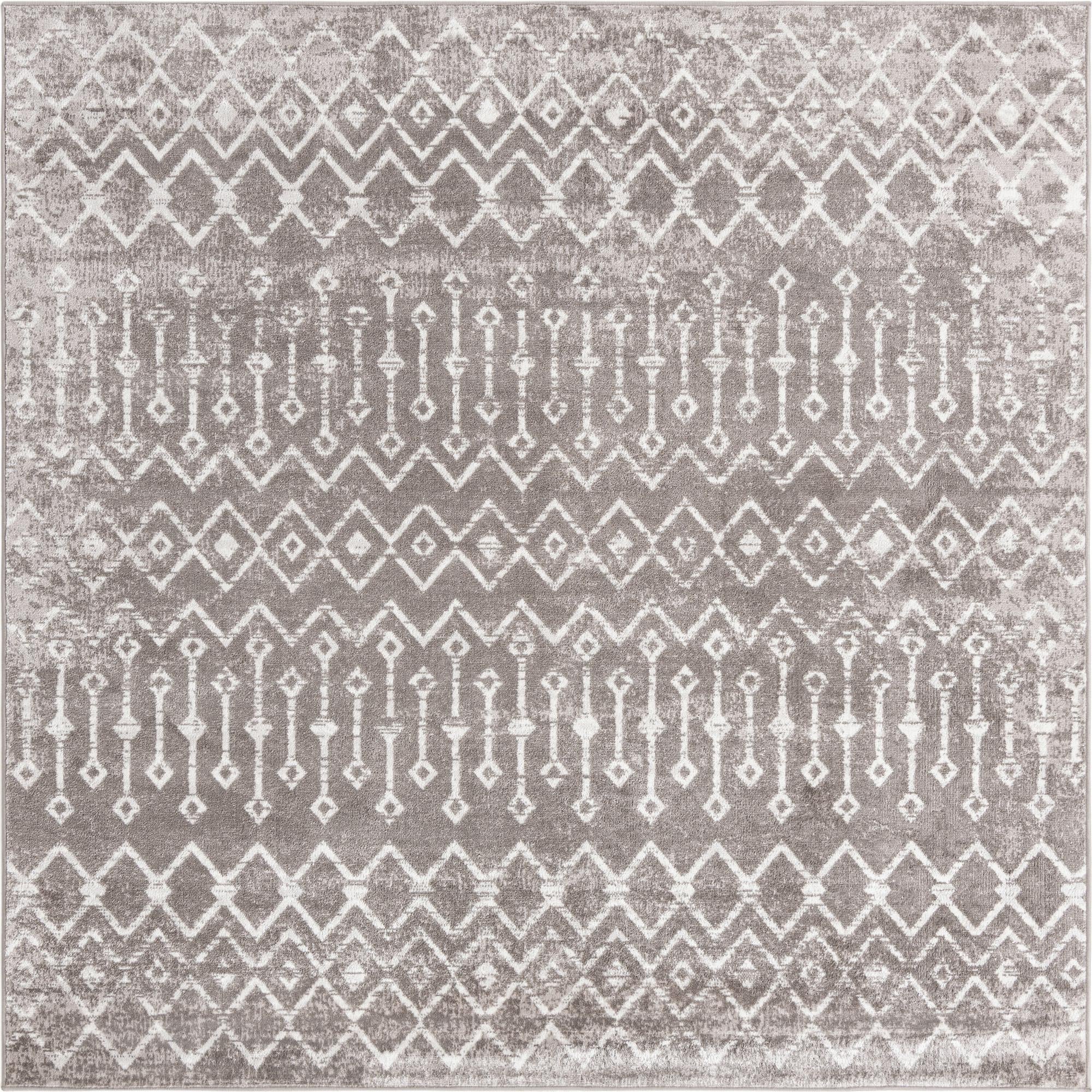 Marrakech Lattice Collection Area Rug - Essaouira (Stone Gray)