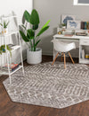 Marrakech Lattice Collection Area Rug - Essaouira (Stone Gray) Octagon Stone Gray  lifestyle 9