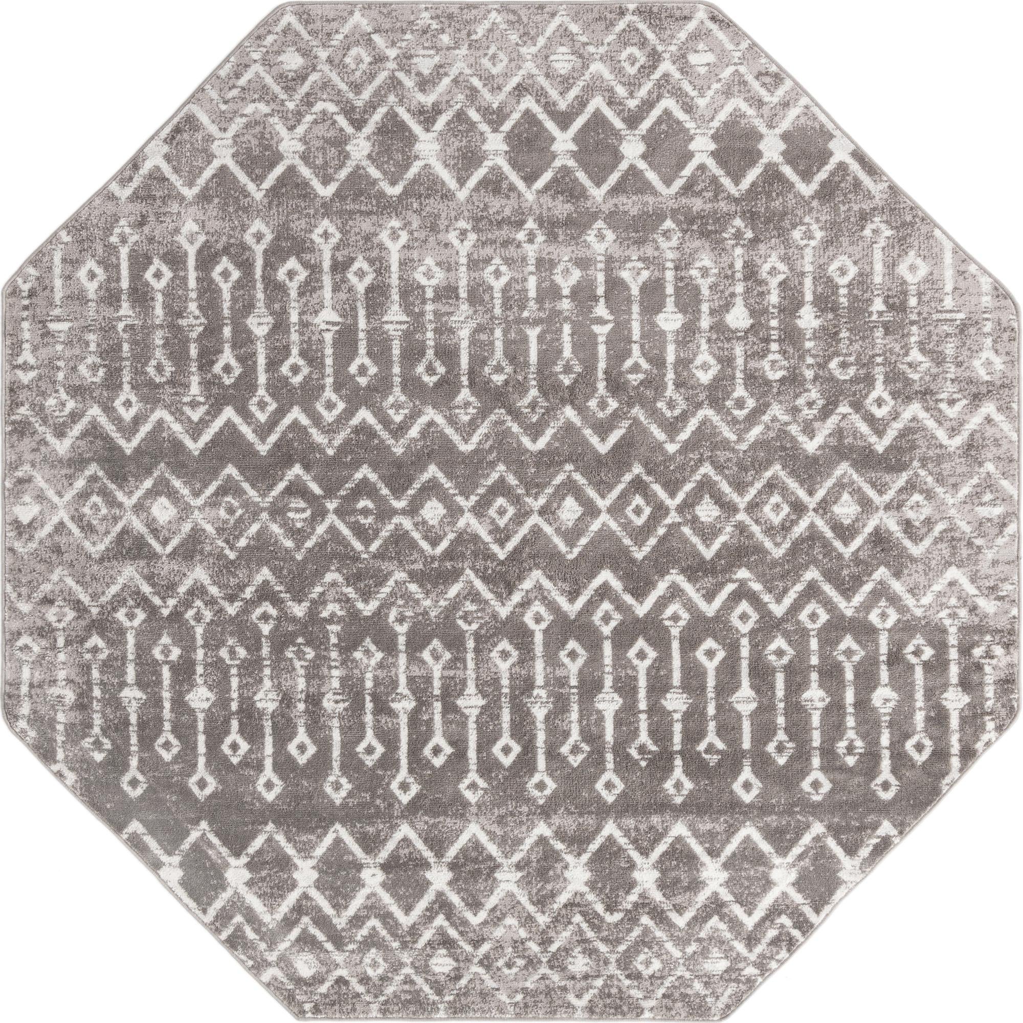 Marrakech Lattice Collection Area Rug - Essaouira (Stone Gray)