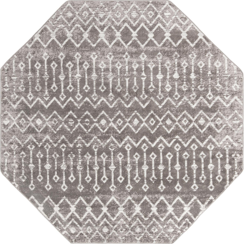 Marrakech Lattice Collection Area Rug - Essaouira (Stone Gray) Octagon Stone Gray  lifestyle 4