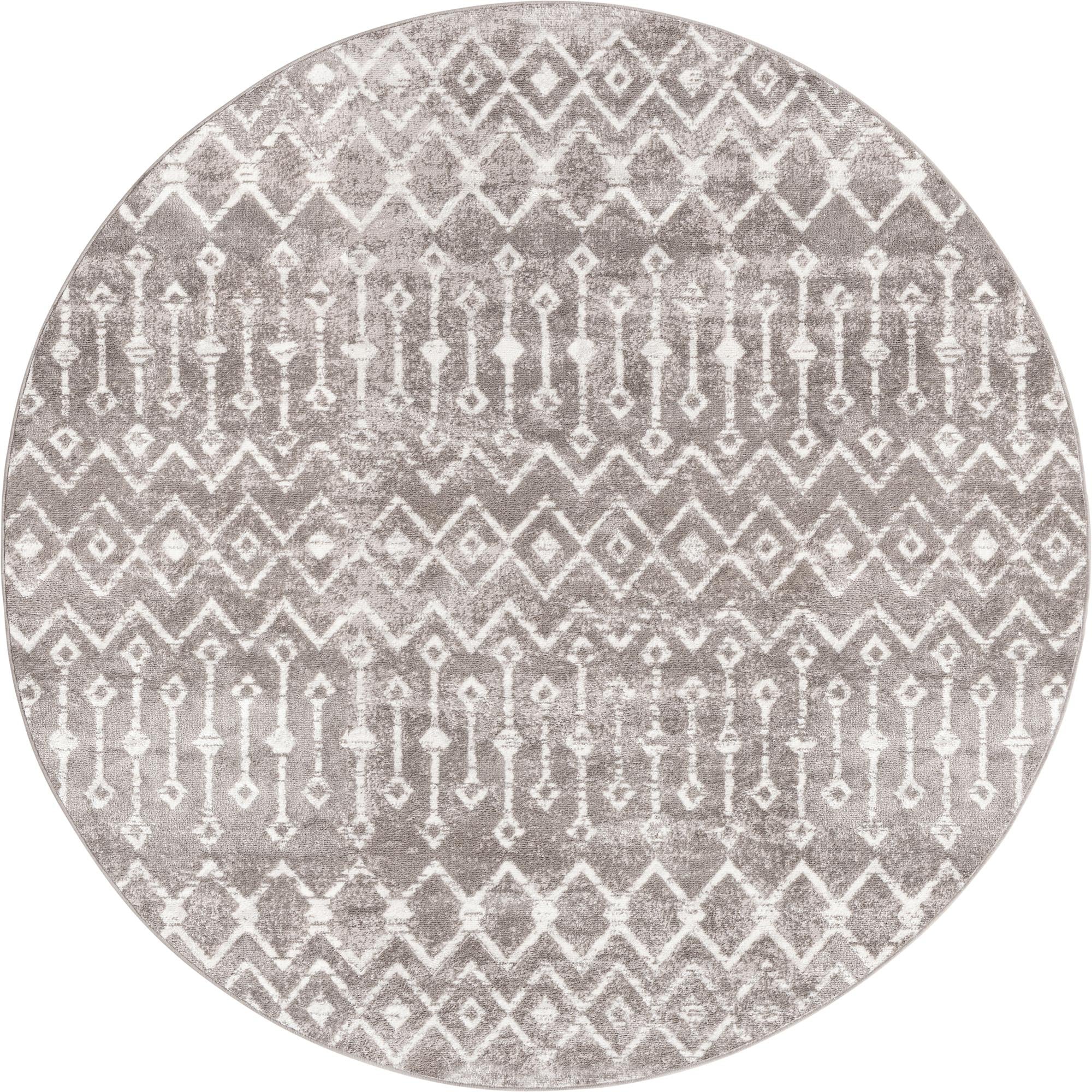 Marrakech Lattice Collection Area Rug - Essaouira (Stone Gray)