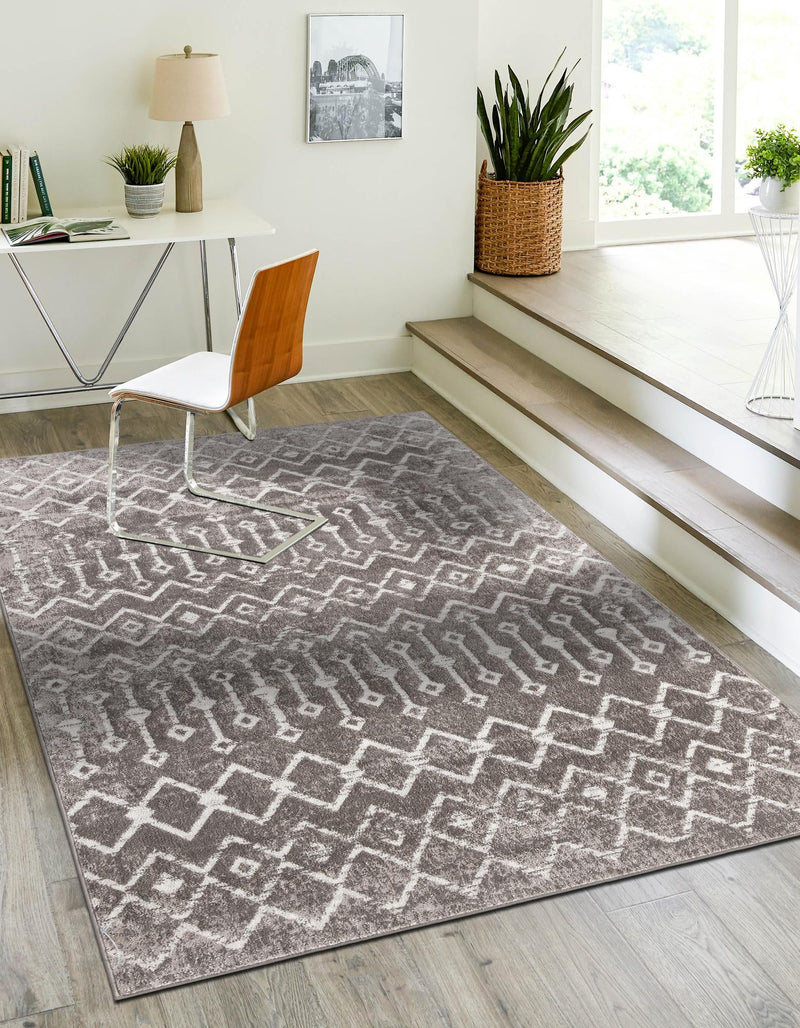 Marrakech Lattice Collection Area Rug - Essaouira (Stone Gray) Rectangle Stone Gray  lifestyle 2