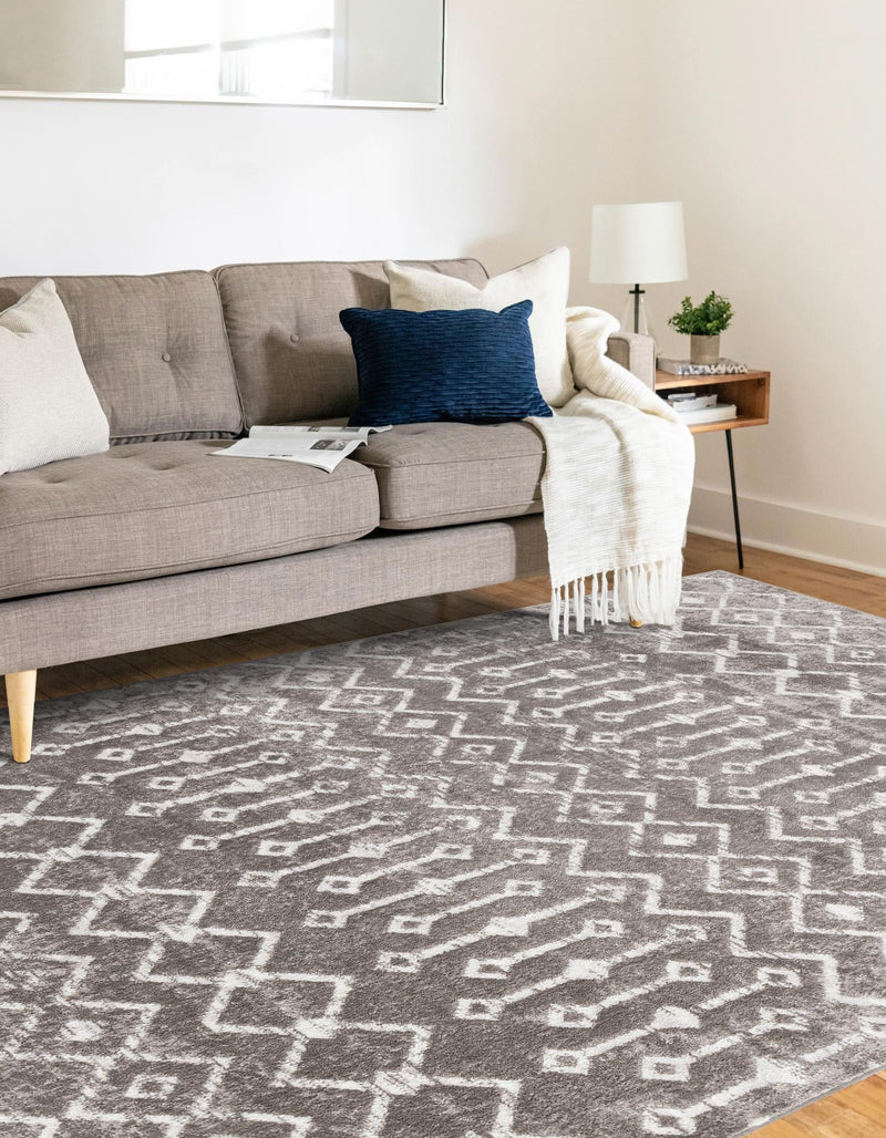 Marrakech Lattice Collection Area Rug - Essaouira (Stone Gray) Rectangle Stone Gray  lifestyle 10