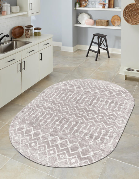 Marrakech Lattice Collection Area Rug - Essaouira (Stone Gray)