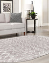 Marrakech Lattice Collection Area Rug - Essaouira (Stone Gray) Oval Stone Gray  lifestyle 39