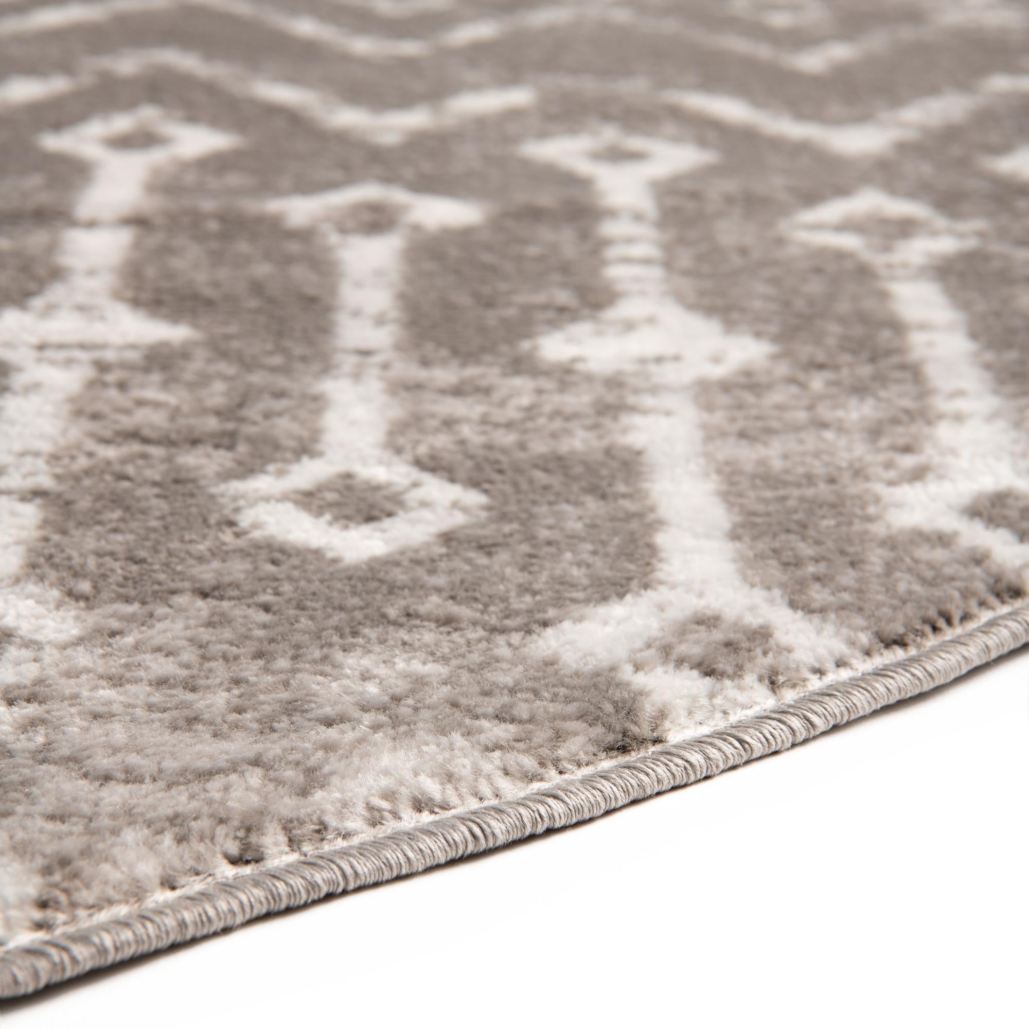 Marrakech Lattice Collection Area Rug - Essaouira (Stone Gray)