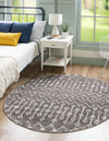 Marrakech Lattice Collection Area Rug - Essaouira (Stone Gray) Round Stone Gray  lifestyle 10