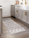 Marrakech Lattice Collection Area Rug - Essaouira (Stone Gray) Runner Stone Gray  lifestyle 21