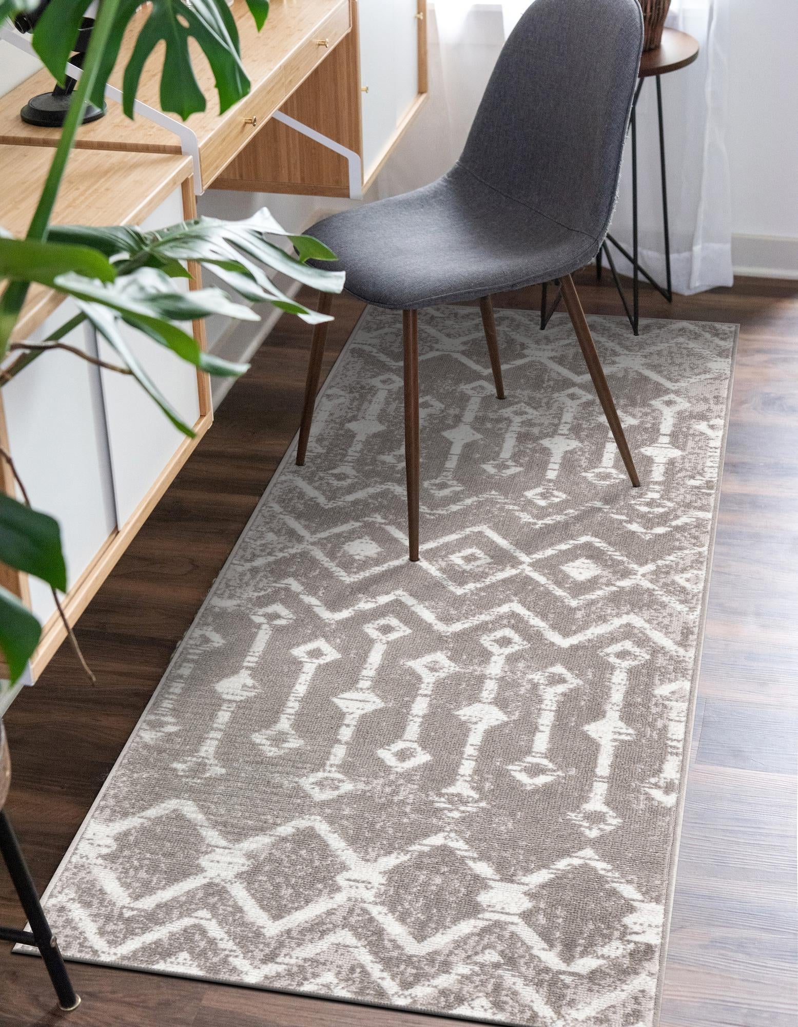 Marrakech Lattice Collection Area Rug - Essaouira (Stone Gray)