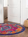 Caribbean Cove Collection Area Rug -  Nevis Round Fuchsia  lifestyle 45