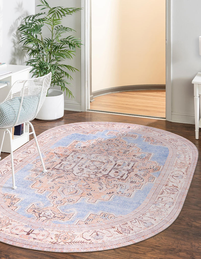 Heritage Elegance Collection Area Rug -  Blenheim Oval Blue  lifestyle 17