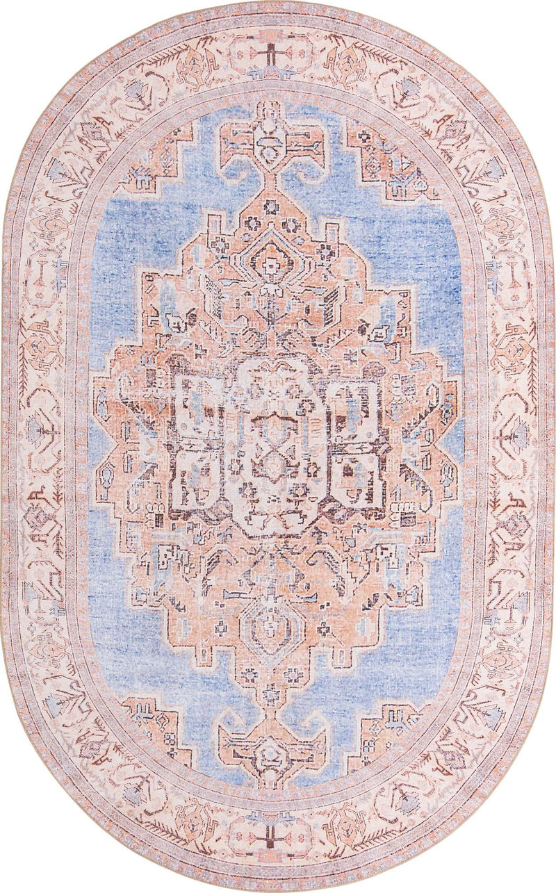 Heritage Elegance Collection Area Rug -  Blenheim Oval Blue  lifestyle 12