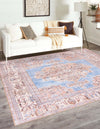 Heritage Elegance Collection Area Rug -  Blenheim Square Blue  lifestyle 19