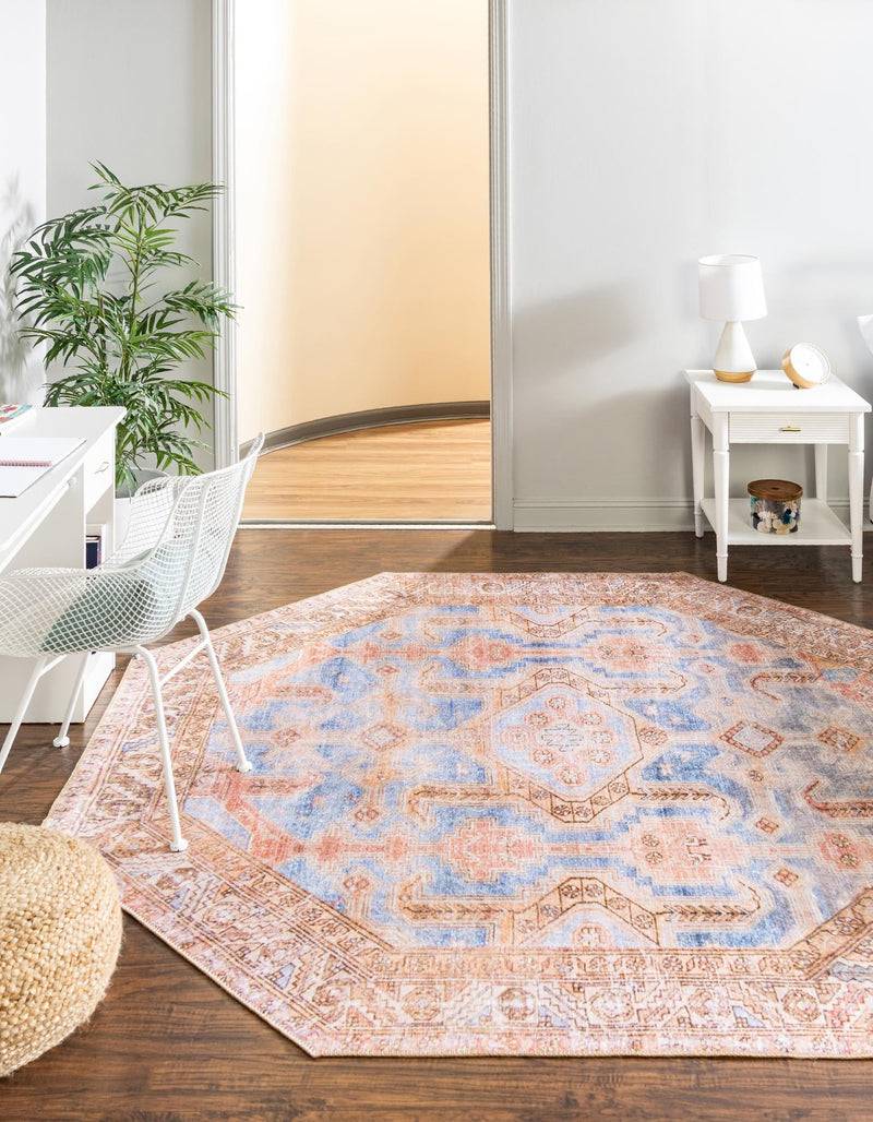 Heritage Elegance Collection Area Rug -  Charlottenburg Octagon Blue  lifestyle 37