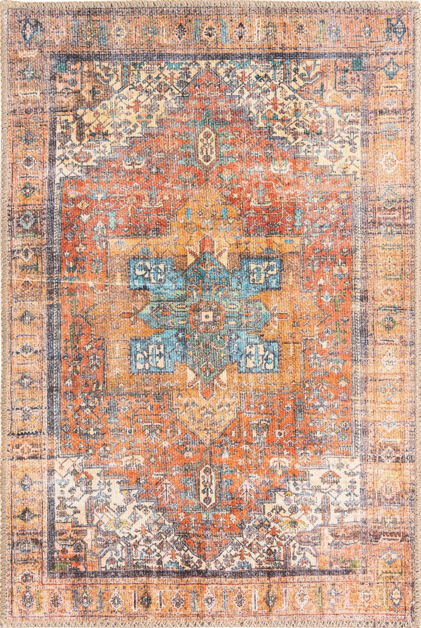 Heritage Elegance Collection Area Rug -  Windsor (Rust Red)