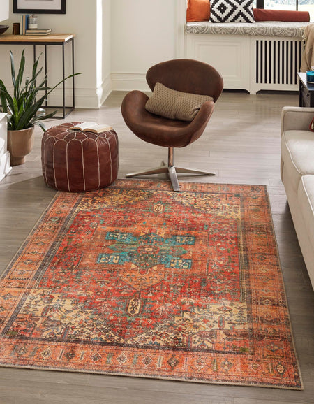 Heritage Elegance Collection Area Rug -  Windsor (Rust Red)