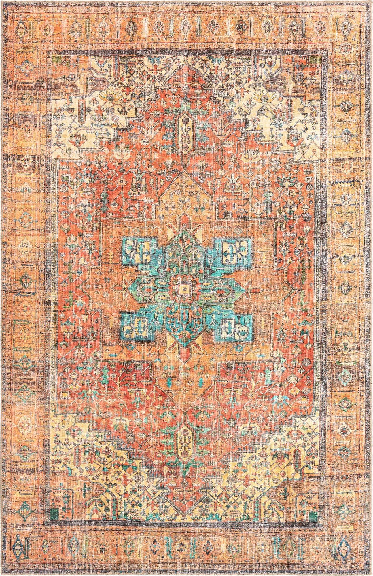 Heritage Elegance Collection Area Rug -  Windsor (Rust Red)