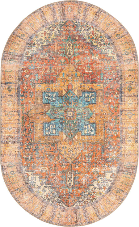 Heritage Elegance Collection Area Rug -  Windsor (Rust Red)