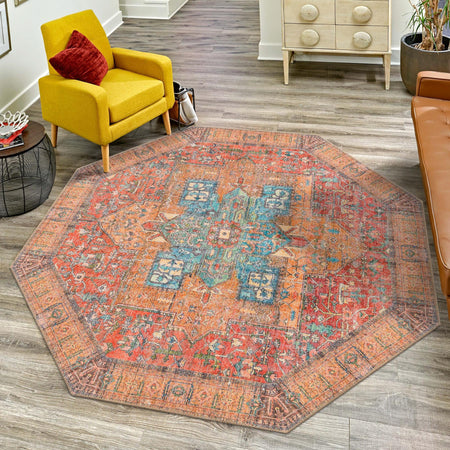 Heritage Elegance Collection Area Rug -  Windsor (Rust Red)