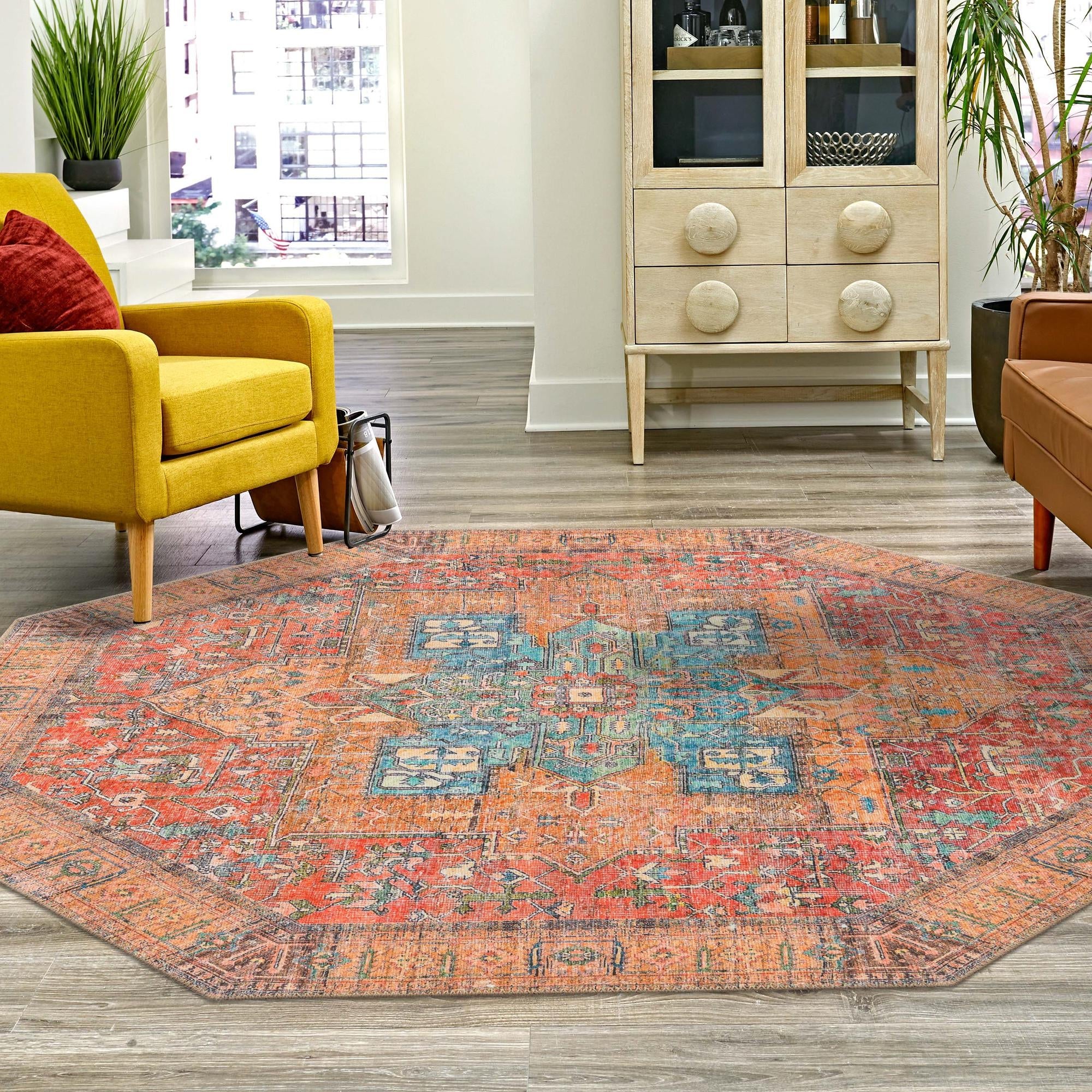 Heritage Elegance Collection Area Rug -  Windsor (Rust Red)