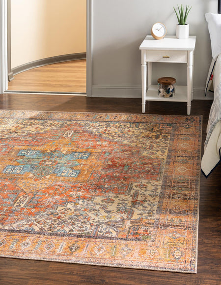 Heritage Elegance Collection Area Rug -  Windsor (Rust Red)