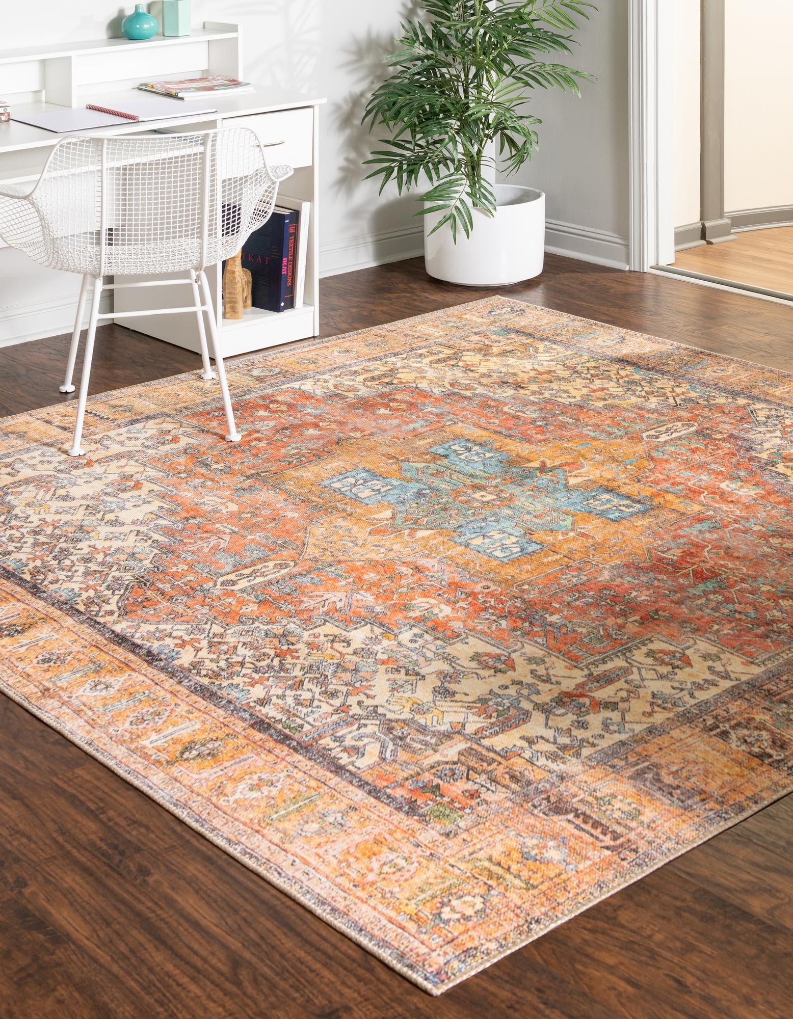 Heritage Elegance Collection Area Rug -  Windsor (Rust Red)