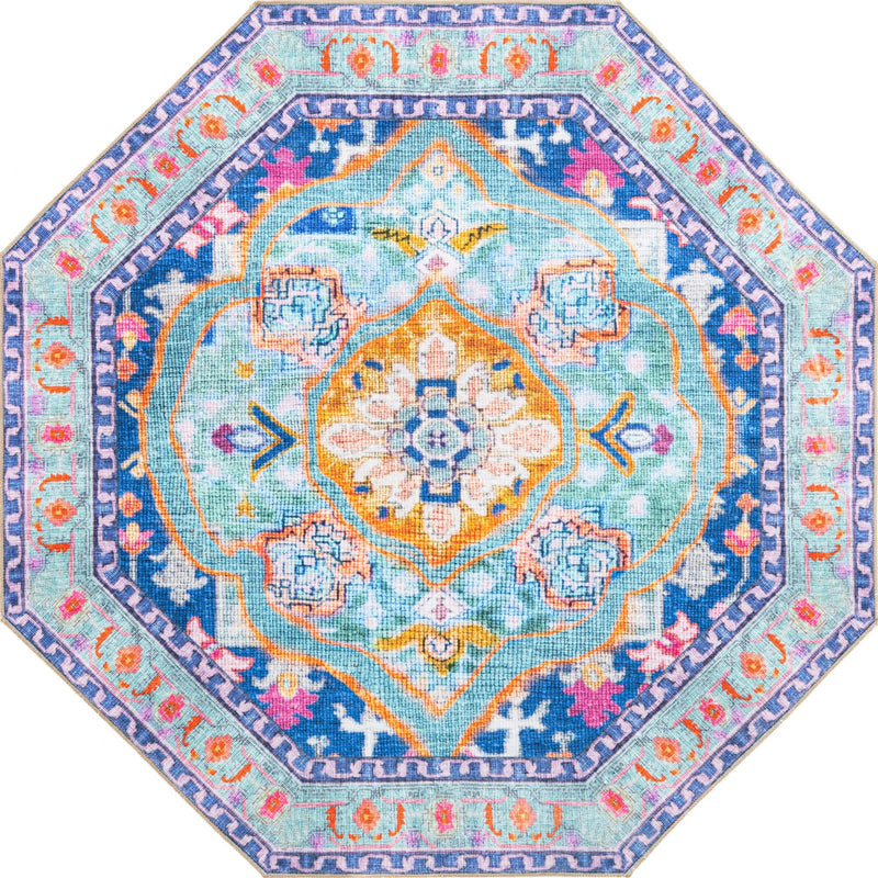 Heritage Elegance Collection Area Rug -  Taj Octagon Blue  lifestyle 18