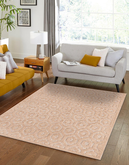 Garden Lattice Charm Collection Area Rug - Arbor (Beige)