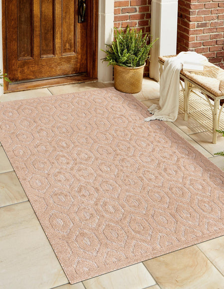 Garden Lattice Charm Collection Area Rug - Arbor (Beige)