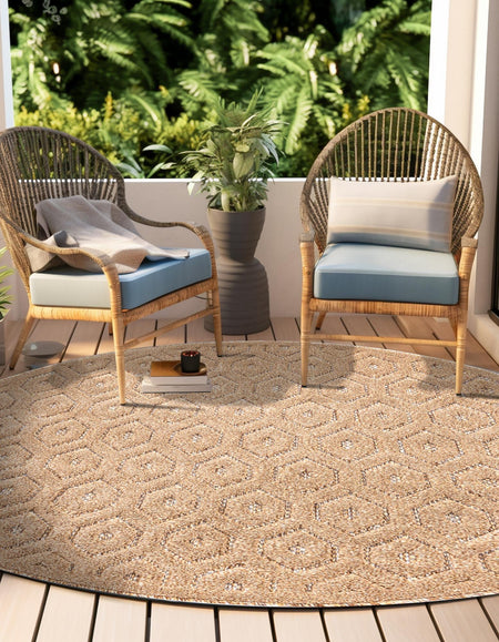 Garden Lattice Charm Collection Area Rug - Arbor (Beige)