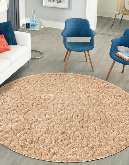 Garden Lattice Charm Collection Area Rug - Arbor (Beige)