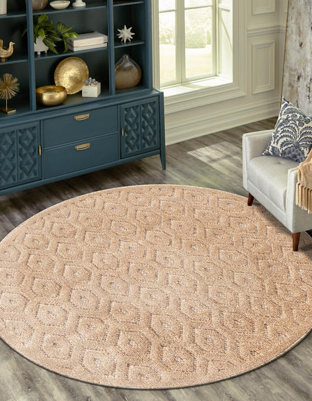 Garden Lattice Charm Collection Area Rug - Arbor (Beige)